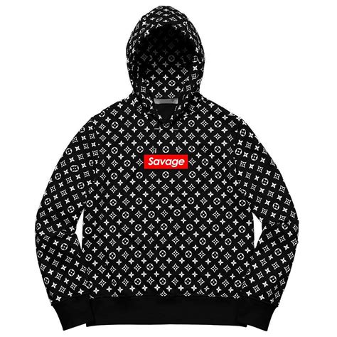 supreme x lv hoodie black